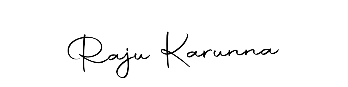 How to make Raju Karunna name signature. Use Autography-DOLnW style for creating short signs online. This is the latest handwritten sign. Raju Karunna signature style 10 images and pictures png