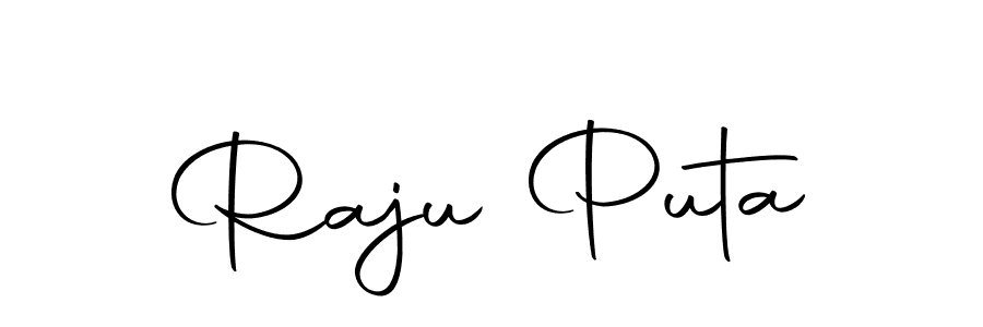 How to make Raju Puta name signature. Use Autography-DOLnW style for creating short signs online. This is the latest handwritten sign. Raju Puta signature style 10 images and pictures png