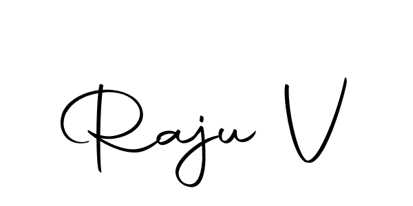 Design your own signature with our free online signature maker. With this signature software, you can create a handwritten (Autography-DOLnW) signature for name Raju V. Raju V signature style 10 images and pictures png