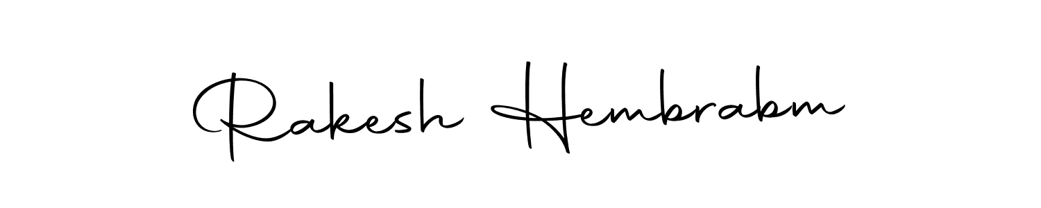 The best way (Autography-DOLnW) to make a short signature is to pick only two or three words in your name. The name Rakesh Hembrabm include a total of six letters. For converting this name. Rakesh Hembrabm signature style 10 images and pictures png