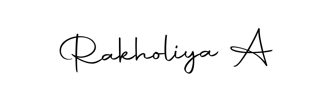 How to make Rakholiya A name signature. Use Autography-DOLnW style for creating short signs online. This is the latest handwritten sign. Rakholiya A signature style 10 images and pictures png