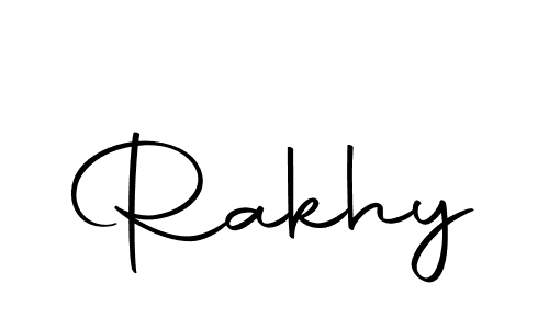 Design your own signature with our free online signature maker. With this signature software, you can create a handwritten (Autography-DOLnW) signature for name Rakhy. Rakhy signature style 10 images and pictures png