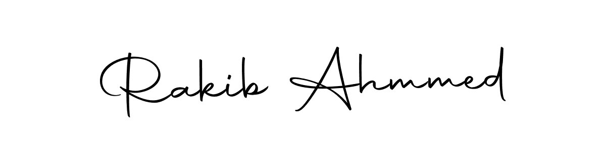 How to make Rakib Ahmmed name signature. Use Autography-DOLnW style for creating short signs online. This is the latest handwritten sign. Rakib Ahmmed signature style 10 images and pictures png