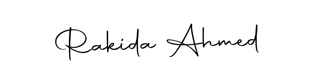 Make a beautiful signature design for name Rakida Ahmed. With this signature (Autography-DOLnW) style, you can create a handwritten signature for free. Rakida Ahmed signature style 10 images and pictures png