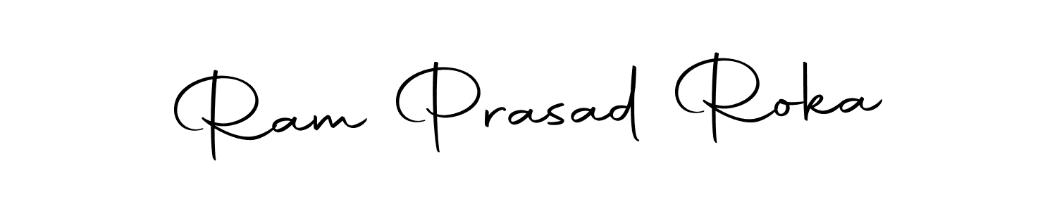 How to make Ram Prasad Roka name signature. Use Autography-DOLnW style for creating short signs online. This is the latest handwritten sign. Ram Prasad Roka signature style 10 images and pictures png