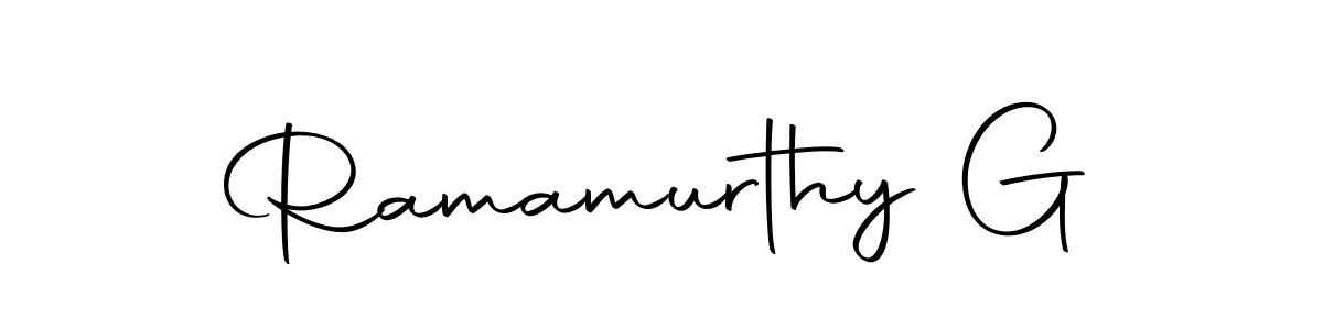 How to make Ramamurthy G name signature. Use Autography-DOLnW style for creating short signs online. This is the latest handwritten sign. Ramamurthy G signature style 10 images and pictures png