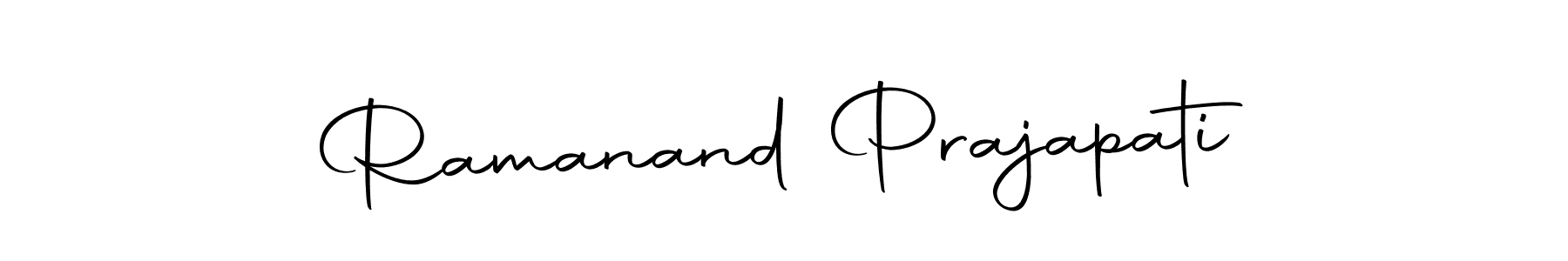How to make Ramanand Prajapati name signature. Use Autography-DOLnW style for creating short signs online. This is the latest handwritten sign. Ramanand Prajapati signature style 10 images and pictures png