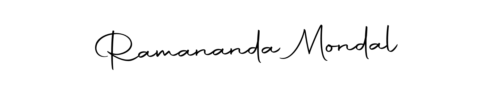 How to make Ramananda Mondal name signature. Use Autography-DOLnW style for creating short signs online. This is the latest handwritten sign. Ramananda Mondal signature style 10 images and pictures png