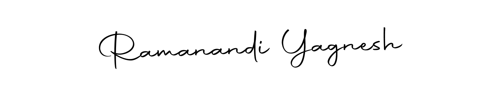 How to make Ramanandi Yagnesh name signature. Use Autography-DOLnW style for creating short signs online. This is the latest handwritten sign. Ramanandi Yagnesh signature style 10 images and pictures png