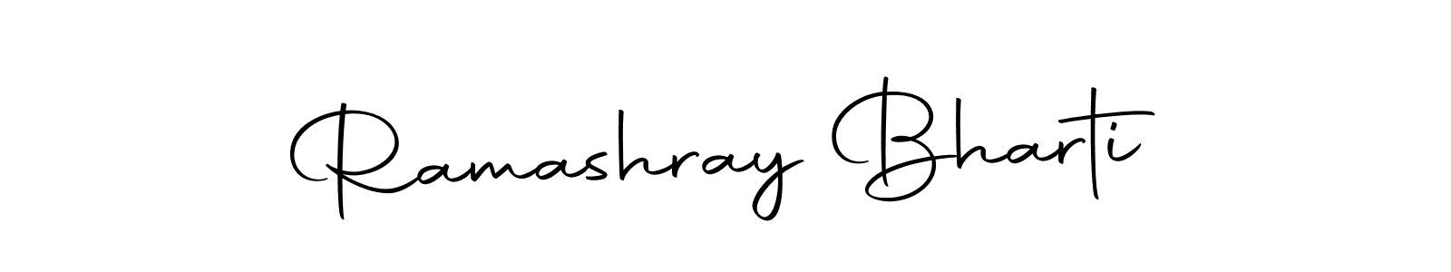 How to make Ramashray Bharti name signature. Use Autography-DOLnW style for creating short signs online. This is the latest handwritten sign. Ramashray Bharti signature style 10 images and pictures png