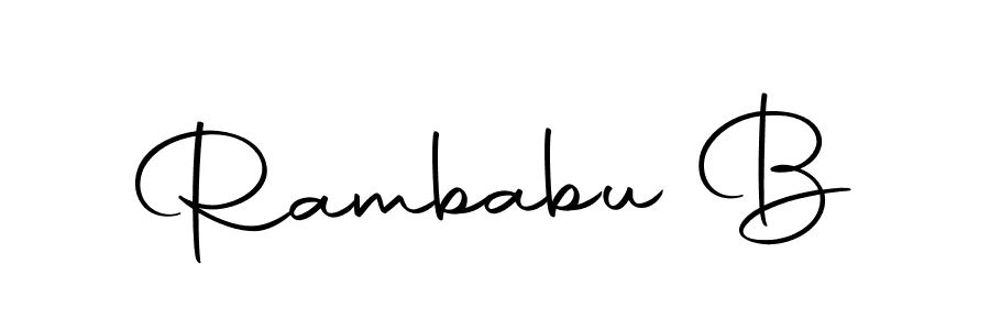 You can use this online signature creator to create a handwritten signature for the name Rambabu B. This is the best online autograph maker. Rambabu B signature style 10 images and pictures png