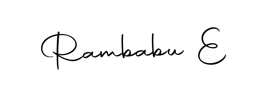 Design your own signature with our free online signature maker. With this signature software, you can create a handwritten (Autography-DOLnW) signature for name Rambabu E. Rambabu E signature style 10 images and pictures png