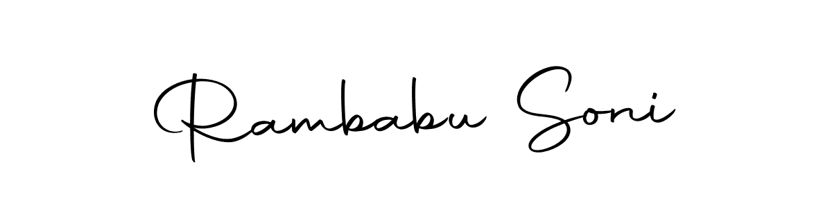 You can use this online signature creator to create a handwritten signature for the name Rambabu Soni. This is the best online autograph maker. Rambabu Soni signature style 10 images and pictures png