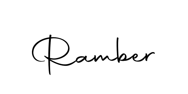 Design your own signature with our free online signature maker. With this signature software, you can create a handwritten (Autography-DOLnW) signature for name Ramber. Ramber signature style 10 images and pictures png