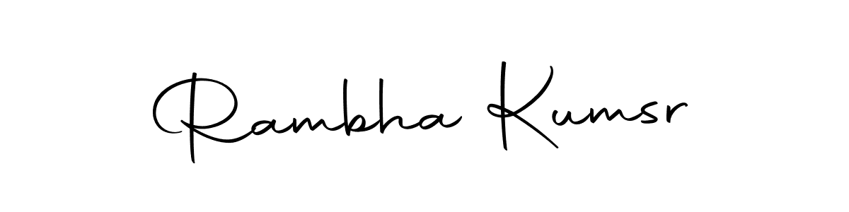 The best way (Autography-DOLnW) to make a short signature is to pick only two or three words in your name. The name Rambha Kumsr include a total of six letters. For converting this name. Rambha Kumsr signature style 10 images and pictures png