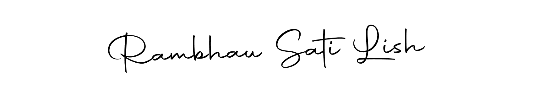 The best way (Autography-DOLnW) to make a short signature is to pick only two or three words in your name. The name Rambhau Sati Lish include a total of six letters. For converting this name. Rambhau Sati Lish signature style 10 images and pictures png