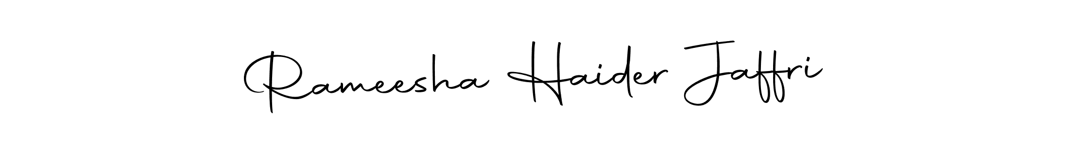 You can use this online signature creator to create a handwritten signature for the name Rameesha Haider Jaffri. This is the best online autograph maker. Rameesha Haider Jaffri signature style 10 images and pictures png