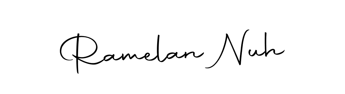 Ramelan Nuh stylish signature style. Best Handwritten Sign (Autography-DOLnW) for my name. Handwritten Signature Collection Ideas for my name Ramelan Nuh. Ramelan Nuh signature style 10 images and pictures png