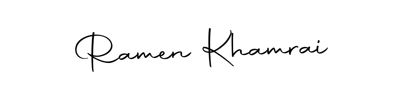 Design your own signature with our free online signature maker. With this signature software, you can create a handwritten (Autography-DOLnW) signature for name Ramen Khamrai. Ramen Khamrai signature style 10 images and pictures png