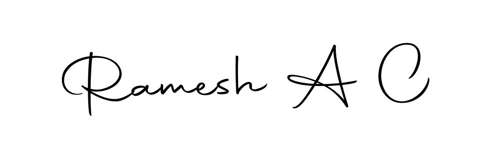 How to make Ramesh A C name signature. Use Autography-DOLnW style for creating short signs online. This is the latest handwritten sign. Ramesh A C signature style 10 images and pictures png