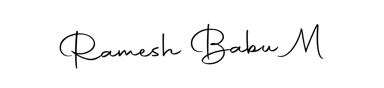 Create a beautiful signature design for name Ramesh Babu M. With this signature (Autography-DOLnW) fonts, you can make a handwritten signature for free. Ramesh Babu M signature style 10 images and pictures png