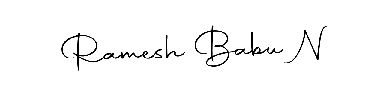 How to make Ramesh Babu N name signature. Use Autography-DOLnW style for creating short signs online. This is the latest handwritten sign. Ramesh Babu N signature style 10 images and pictures png