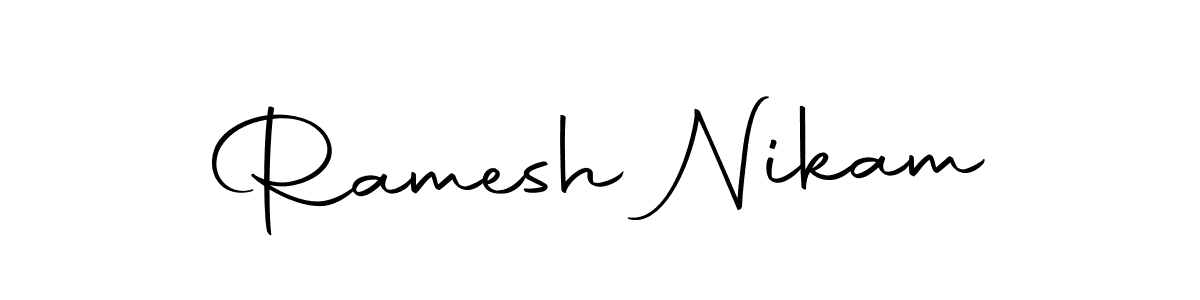 You should practise on your own different ways (Autography-DOLnW) to write your name (Ramesh Nikam) in signature. don't let someone else do it for you. Ramesh Nikam signature style 10 images and pictures png