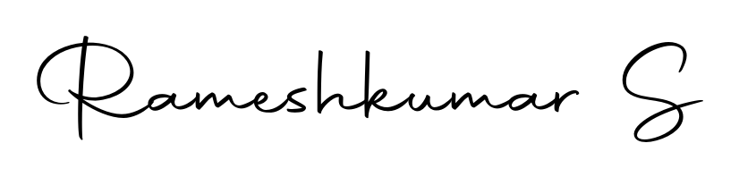 The Autography-DOLnW lettering style adds unique flourish to name Rameshkumar S. Stand out with a custom digital autograph made in seconds. Rameshkumar S signature style 10 images and pictures png