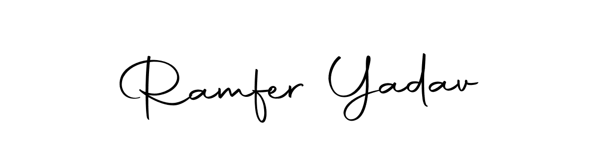 Autography-DOLnW is a professional signature style that is perfect for those who want to add a touch of class to their signature. It is also a great choice for those who want to make their signature more unique. Get Ramfer Yadav name to fancy signature for free. Ramfer Yadav signature style 10 images and pictures png