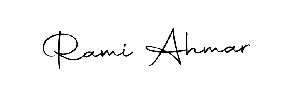Create a beautiful signature design for name Rami Ahmar. With this signature (Autography-DOLnW) fonts, you can make a handwritten signature for free. Rami Ahmar signature style 10 images and pictures png