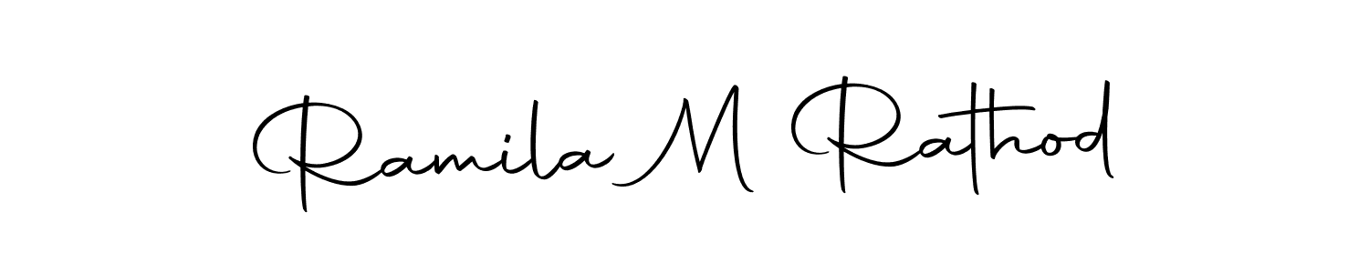 How to make Ramila M Rathod name signature. Use Autography-DOLnW style for creating short signs online. This is the latest handwritten sign. Ramila M Rathod signature style 10 images and pictures png