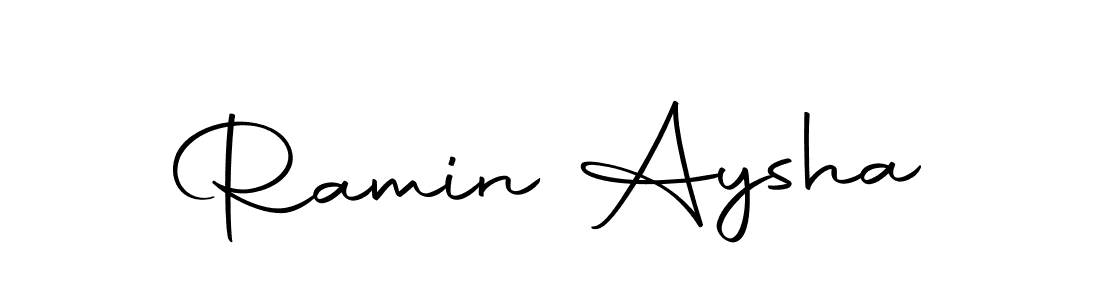 You can use this online signature creator to create a handwritten signature for the name Ramin Aysha. This is the best online autograph maker. Ramin Aysha signature style 10 images and pictures png