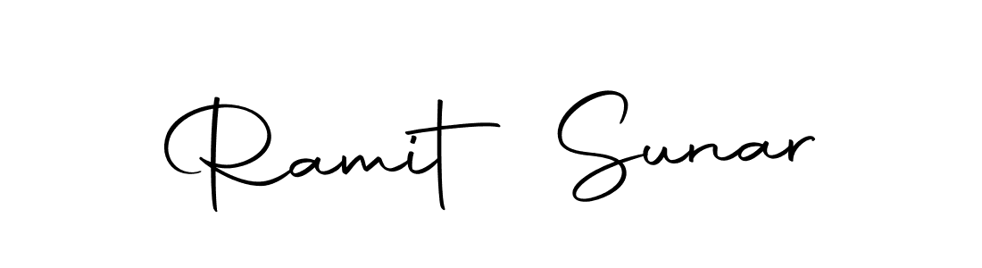 You should practise on your own different ways (Autography-DOLnW) to write your name (Ramit Sunar) in signature. don't let someone else do it for you. Ramit Sunar signature style 10 images and pictures png