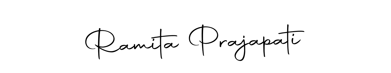 Design your own signature with our free online signature maker. With this signature software, you can create a handwritten (Autography-DOLnW) signature for name Ramita Prajapati. Ramita Prajapati signature style 10 images and pictures png