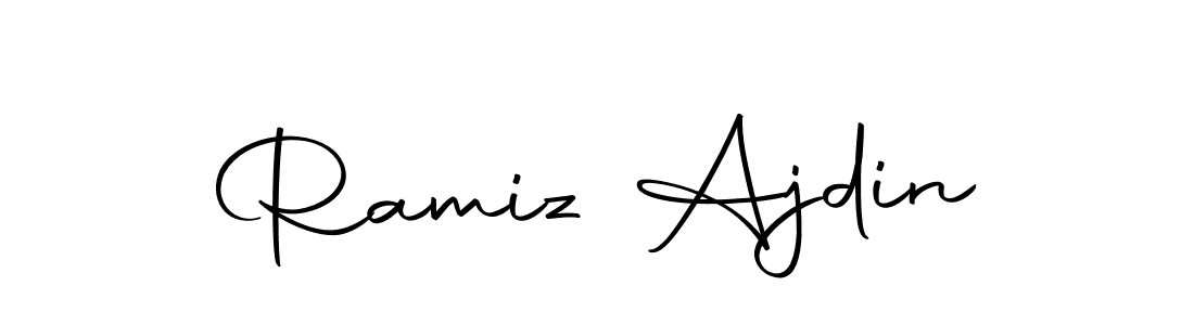 How to make Ramiz Ajdin name signature. Use Autography-DOLnW style for creating short signs online. This is the latest handwritten sign. Ramiz Ajdin signature style 10 images and pictures png