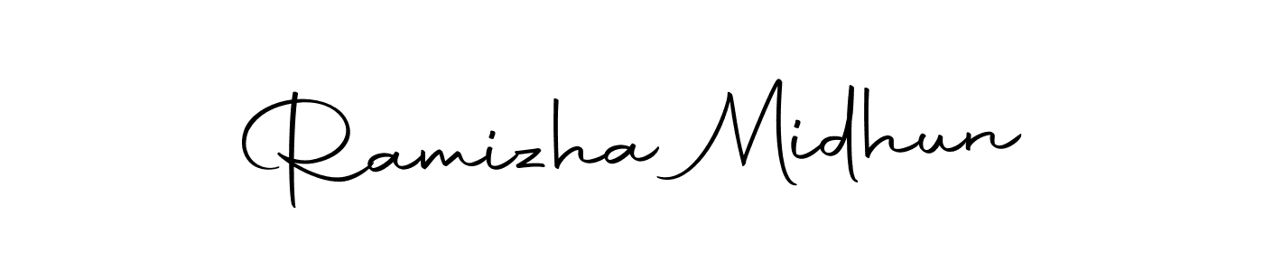 Make a beautiful signature design for name Ramizha Midhun. Use this online signature maker to create a handwritten signature for free. Ramizha Midhun signature style 10 images and pictures png