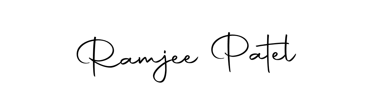 How to make Ramjee Patel name signature. Use Autography-DOLnW style for creating short signs online. This is the latest handwritten sign. Ramjee Patel signature style 10 images and pictures png