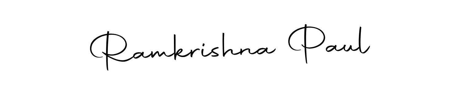How to make Ramkrishna Paul name signature. Use Autography-DOLnW style for creating short signs online. This is the latest handwritten sign. Ramkrishna Paul signature style 10 images and pictures png