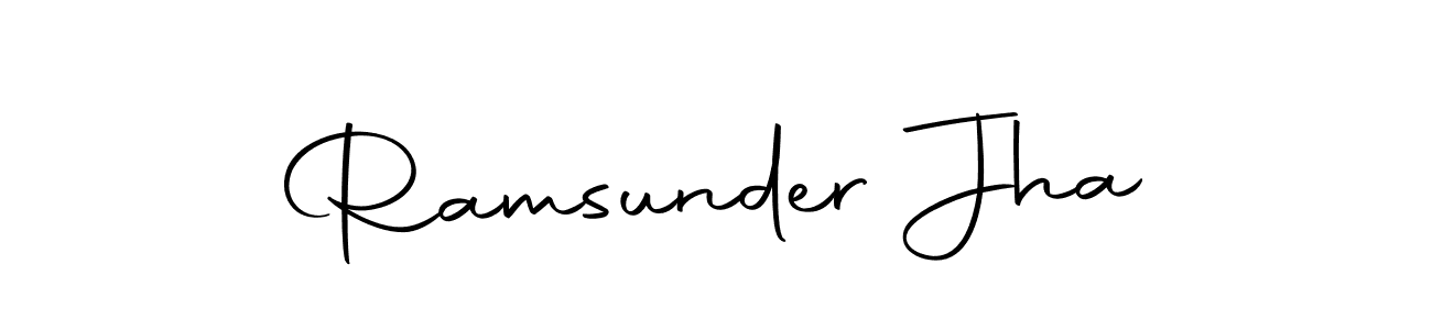 Create a beautiful signature design for name Ramsunder Jha. With this signature (Autography-DOLnW) fonts, you can make a handwritten signature for free. Ramsunder Jha signature style 10 images and pictures png