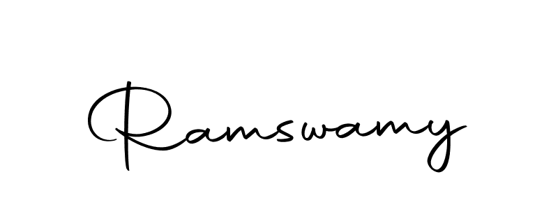 You should practise on your own different ways (Autography-DOLnW) to write your name (Ramswamy) in signature. don't let someone else do it for you. Ramswamy signature style 10 images and pictures png