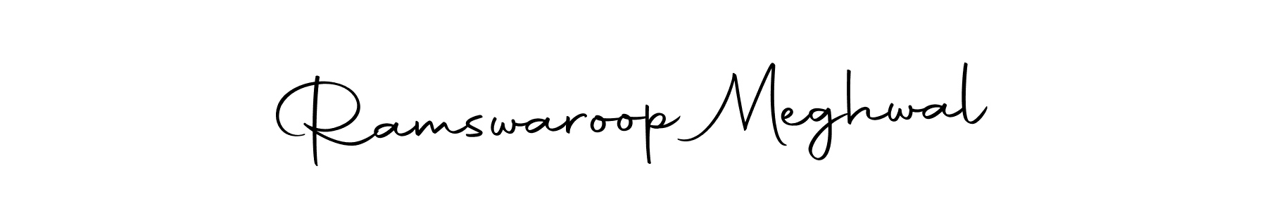 The best way (Autography-DOLnW) to make a short signature is to pick only two or three words in your name. The name Ramswaroop Meghwal include a total of six letters. For converting this name. Ramswaroop Meghwal signature style 10 images and pictures png