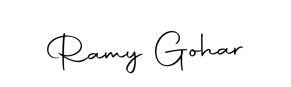 Ramy Gohar stylish signature style. Best Handwritten Sign (Autography-DOLnW) for my name. Handwritten Signature Collection Ideas for my name Ramy Gohar. Ramy Gohar signature style 10 images and pictures png