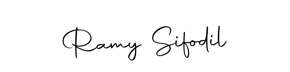 The best way (Autography-DOLnW) to make a short signature is to pick only two or three words in your name. The name Ramy Sifodil include a total of six letters. For converting this name. Ramy Sifodil signature style 10 images and pictures png