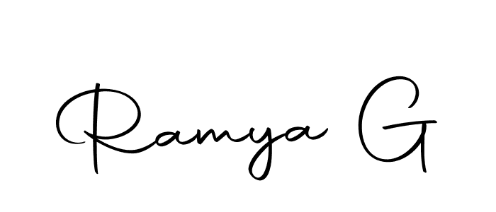 Design your own signature with our free online signature maker. With this signature software, you can create a handwritten (Autography-DOLnW) signature for name Ramya G. Ramya G signature style 10 images and pictures png