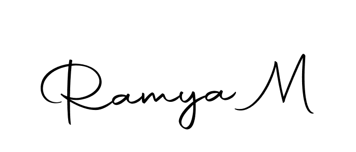 You can use this online signature creator to create a handwritten signature for the name Ramya M. This is the best online autograph maker. Ramya M signature style 10 images and pictures png