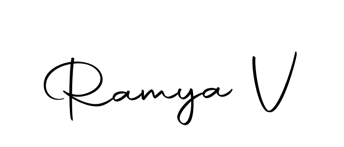 How to make Ramya V signature? Autography-DOLnW is a professional autograph style. Create handwritten signature for Ramya V name. Ramya V signature style 10 images and pictures png