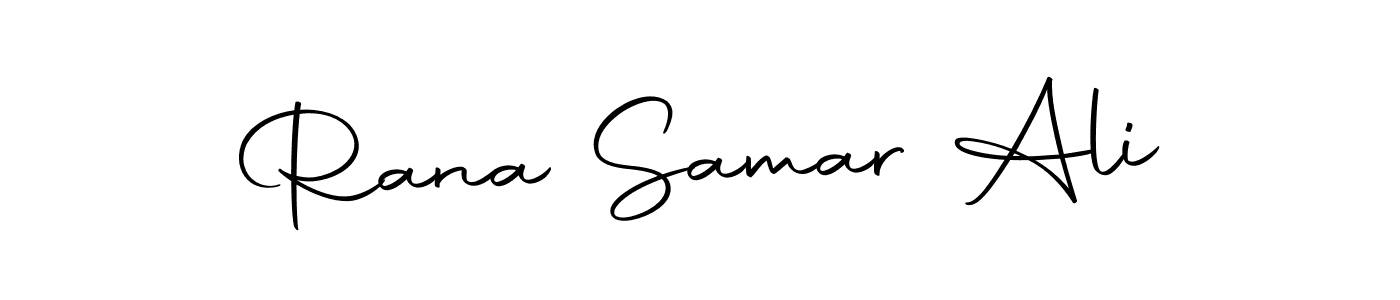 How to make Rana Samar Ali name signature. Use Autography-DOLnW style for creating short signs online. This is the latest handwritten sign. Rana Samar Ali signature style 10 images and pictures png