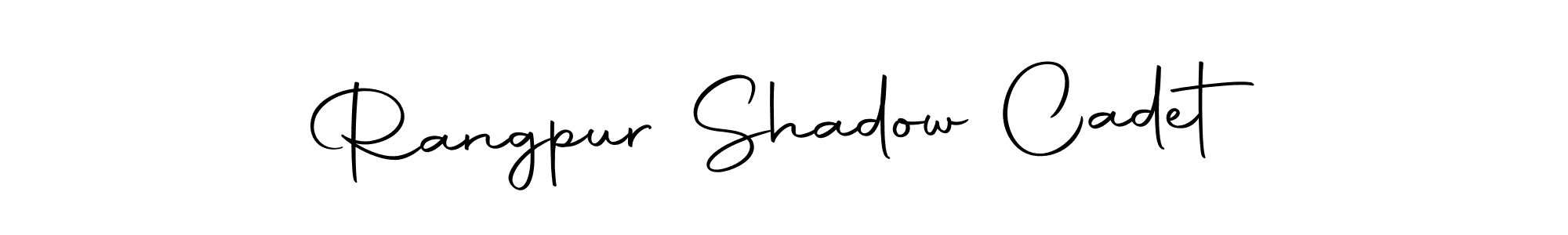 Create a beautiful signature design for name Rangpur Shadow Cadet. With this signature (Autography-DOLnW) fonts, you can make a handwritten signature for free. Rangpur Shadow Cadet signature style 10 images and pictures png
