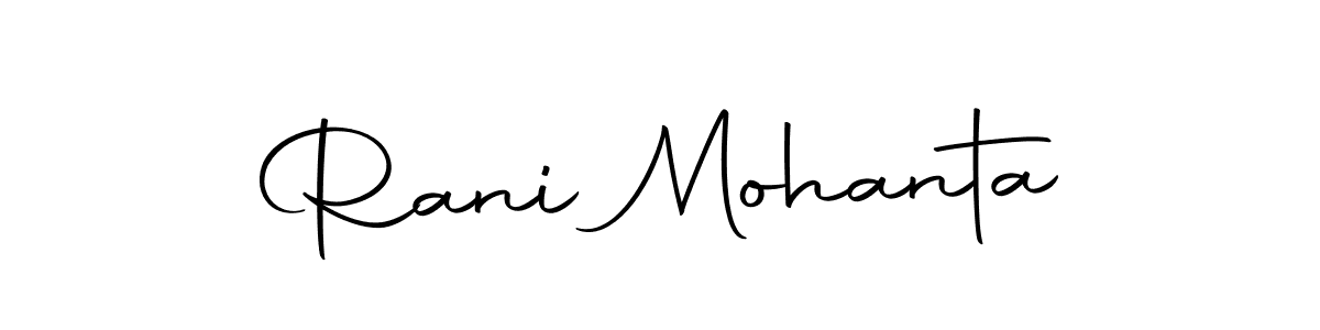 How to make Rani Mohanta name signature. Use Autography-DOLnW style for creating short signs online. This is the latest handwritten sign. Rani Mohanta signature style 10 images and pictures png
