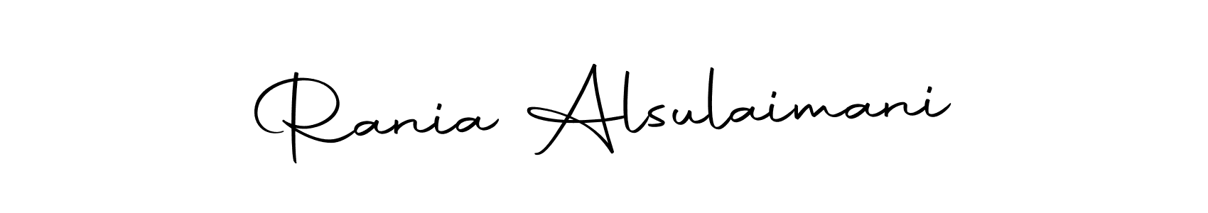 Make a short Rania Alsulaimani signature style. Manage your documents anywhere anytime using Autography-DOLnW. Create and add eSignatures, submit forms, share and send files easily. Rania Alsulaimani signature style 10 images and pictures png